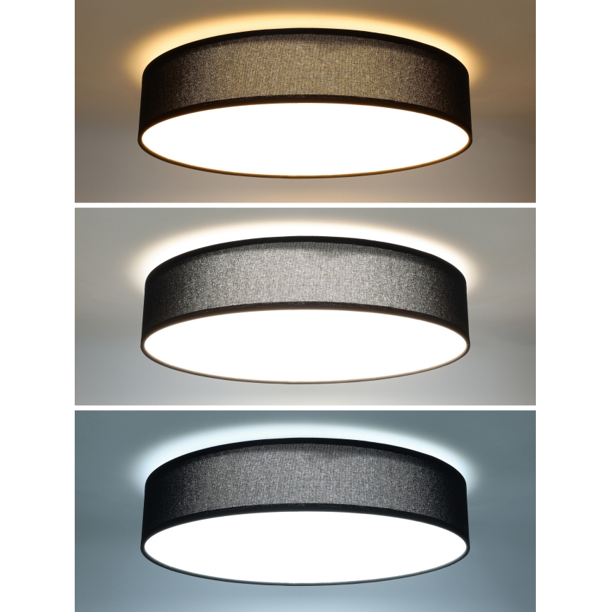 LED Stmievateľné stropné svietidlo PENLEY LED/48W/230V 3000-6500K pr.40 cm čierna + diaľkové ovládanie