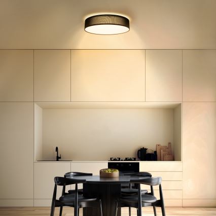 LED Stmievateľné stropné svietidlo PENLEY LED/48W/230V 3000-6500K pr.40 cm čierna + diaľkové ovládanie