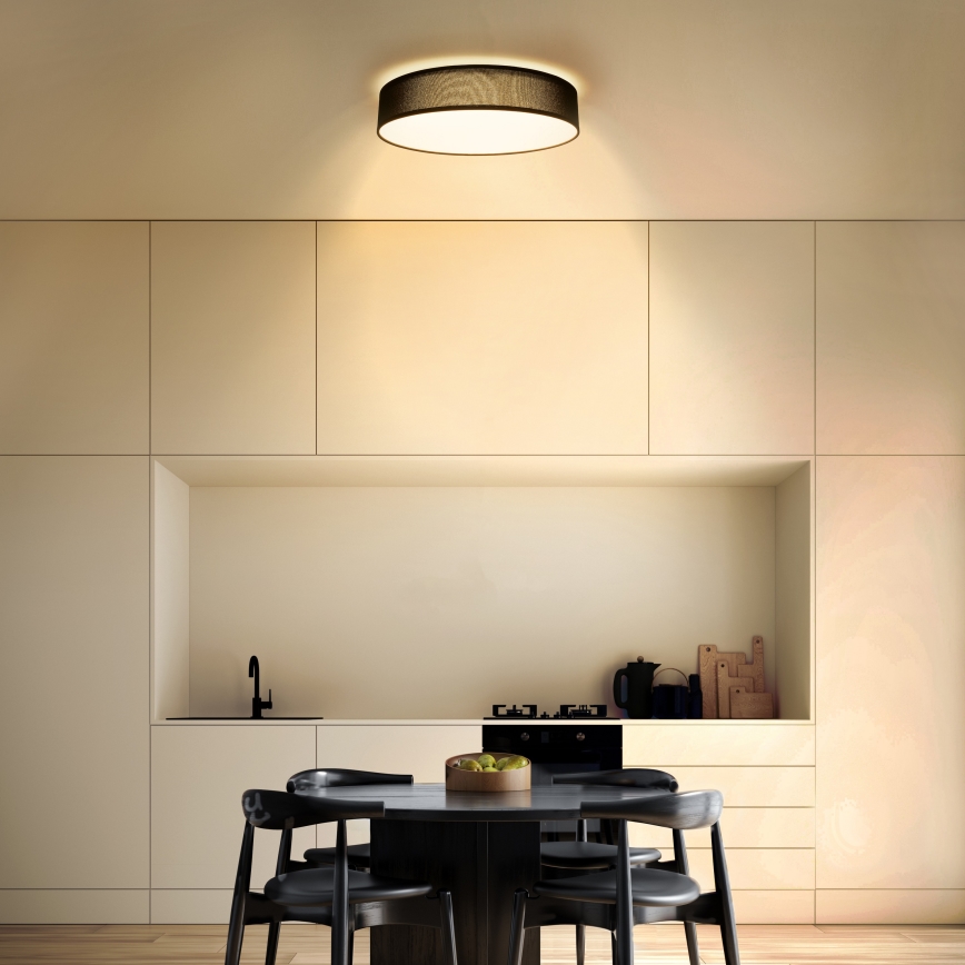 LED Stmievateľné stropné svietidlo PENLEY LED/48W/230V 3000-6500K pr.40 cm čierna + diaľkové ovládanie
