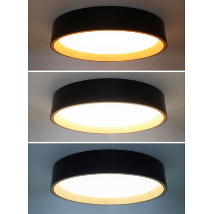 LED Stmievateľné stropné svietidlo LARIOS LED/48W/230V 3000-6500K pr.39 cm čierna + diaľkové ovládanie