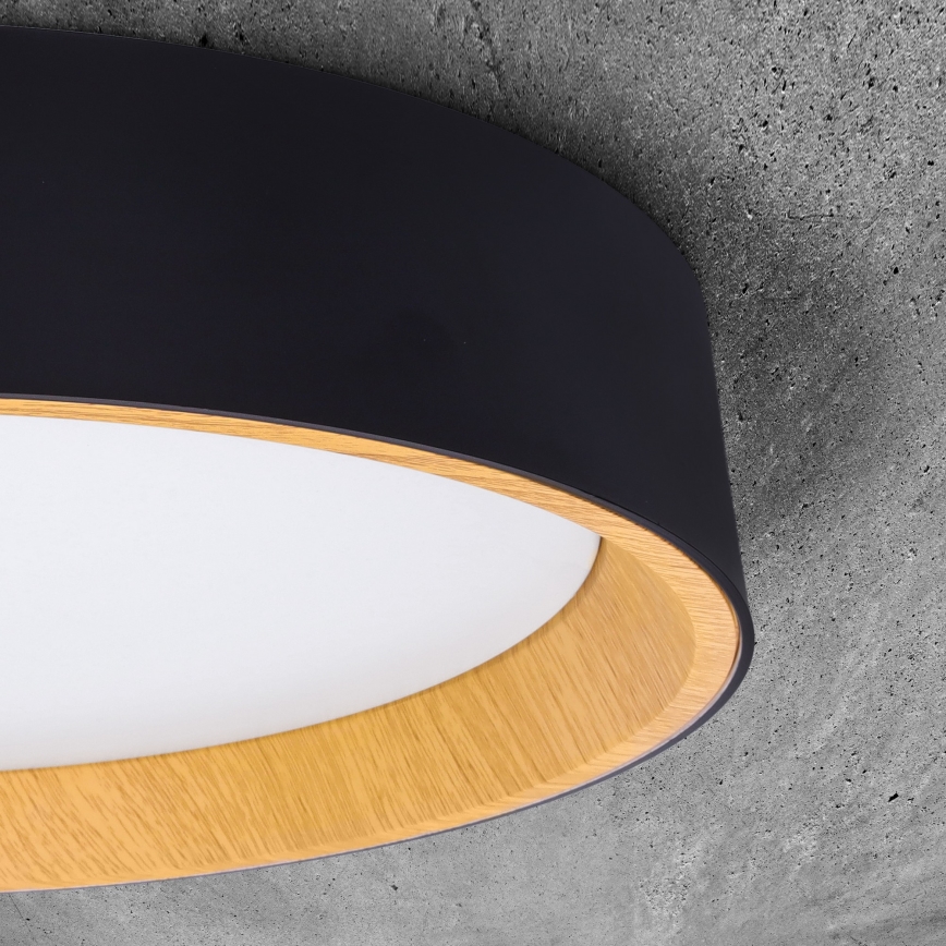 LED Stmievateľné stropné svietidlo LARIOS LED/48W/230V 3000-6500K pr.39 cm čierna + diaľkové ovládanie