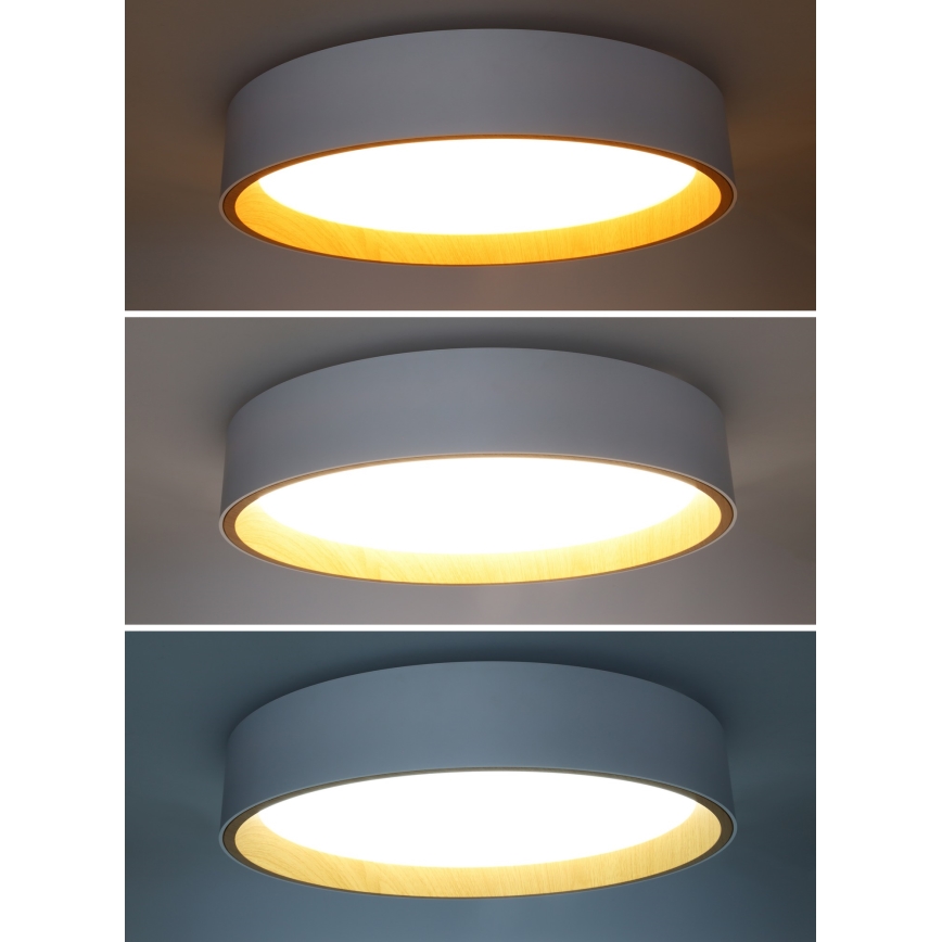 LED Stmievateľné stropné svietidlo LARIOS LED/48W/230V 3000-6500K pr.39 cm bílá+ diaľkové ovládanie