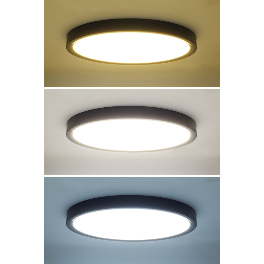 LED Stmievateľné stropné svietidlo ESTELA LED/36W/230V pr.30 cm čierna + diaľkové ovládanie
