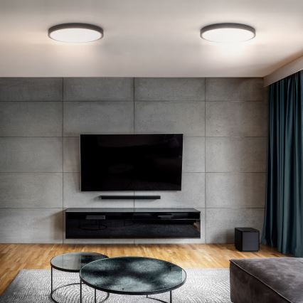 LED Stmievateľné stropné svietidlo ESTELA LED/36W/230V pr.30 cm čierna + diaľkové ovládanie