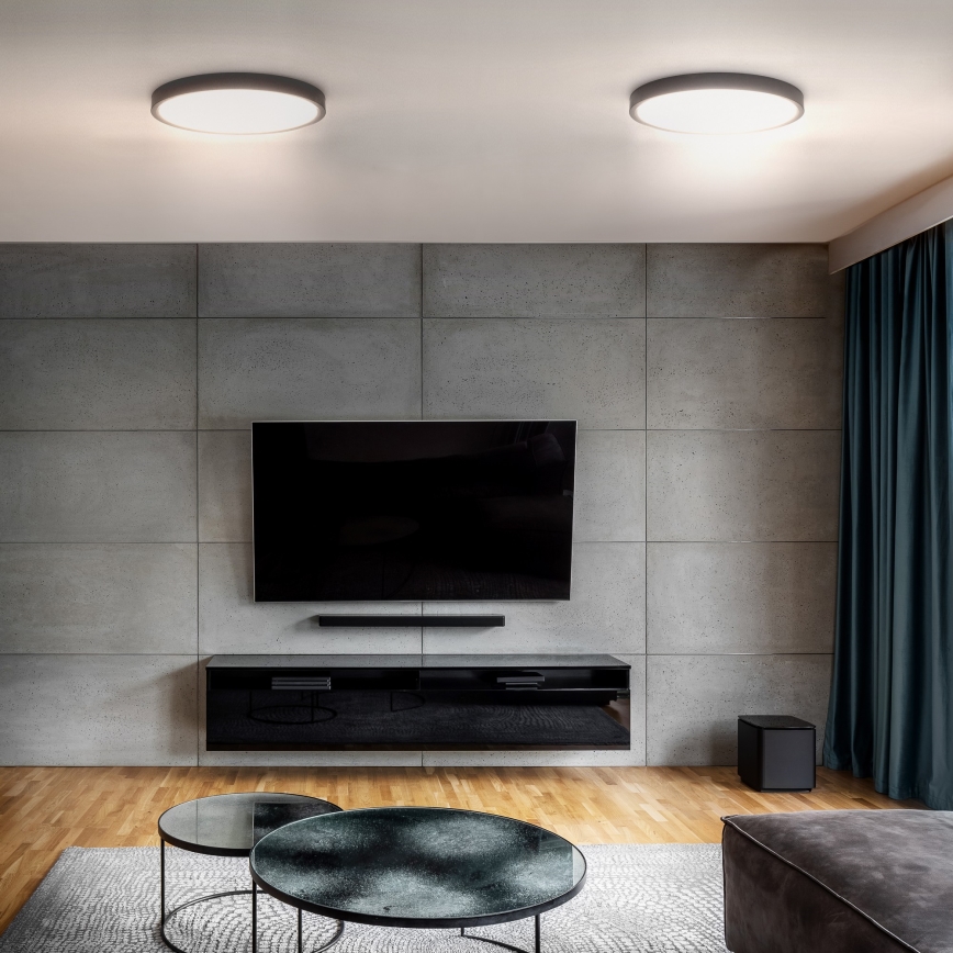 LED Stmievateľné stropné svietidlo ESTELA LED/36W/230V pr.30 cm čierna + diaľkové ovládanie