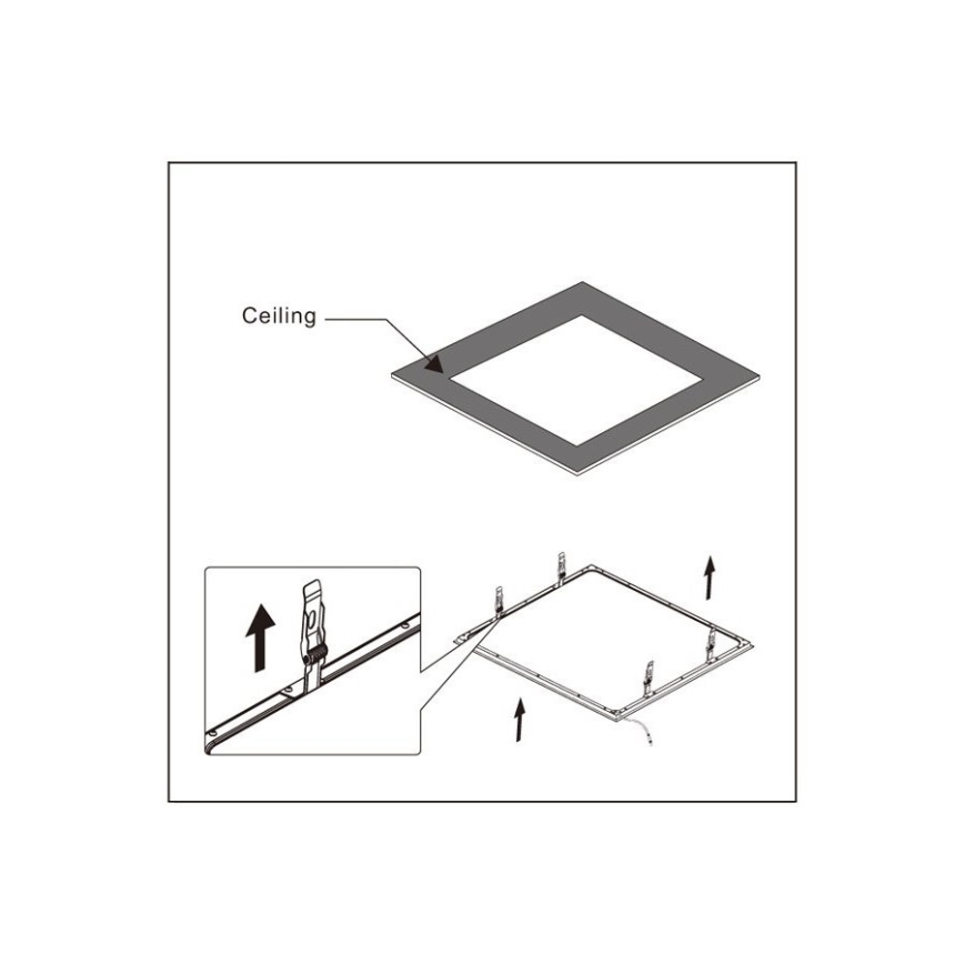 SADA Montážnych klipov pre inštalácii LED panelov 595x595mm