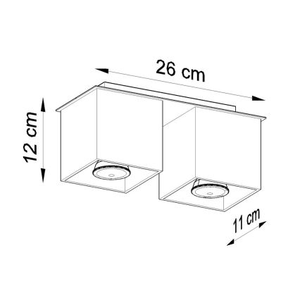 Bodové svietidlo QUAD 2 2xGU10/40W/230V šedá