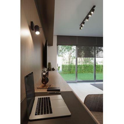 Sollux SL.0093 - Stropné svietidlo RING 3 3xGU10/40W/230V čierna