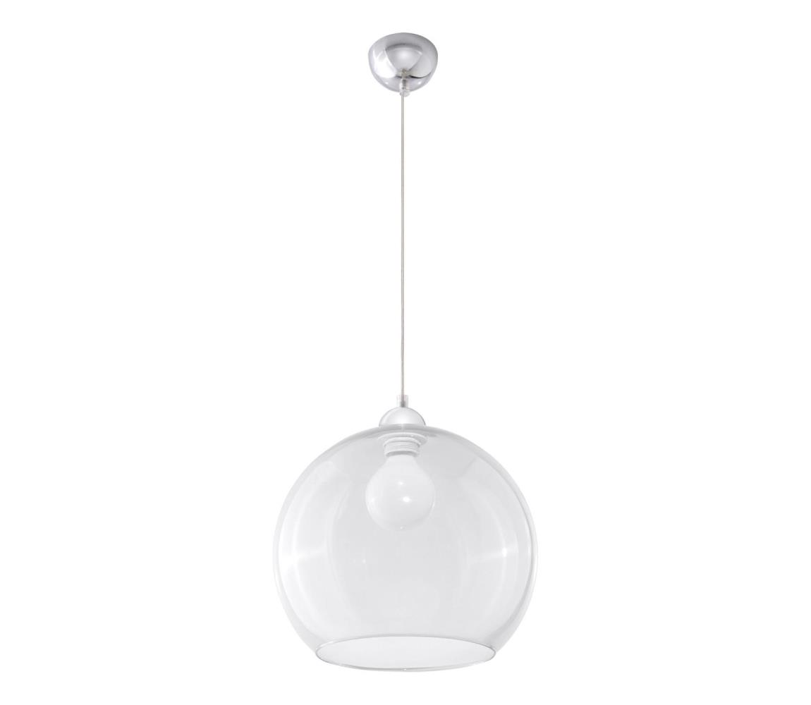 SL.0248 - Závesné svietidlo na kábli BALL 1xE27/15W/230V pr. 30 cm číre/lesklý chróm SL.0248