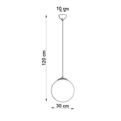 Závesné svietidlo na lankách UGO 1xE27/15W/230V, priemer 30 cm, biela/lesklý chróm