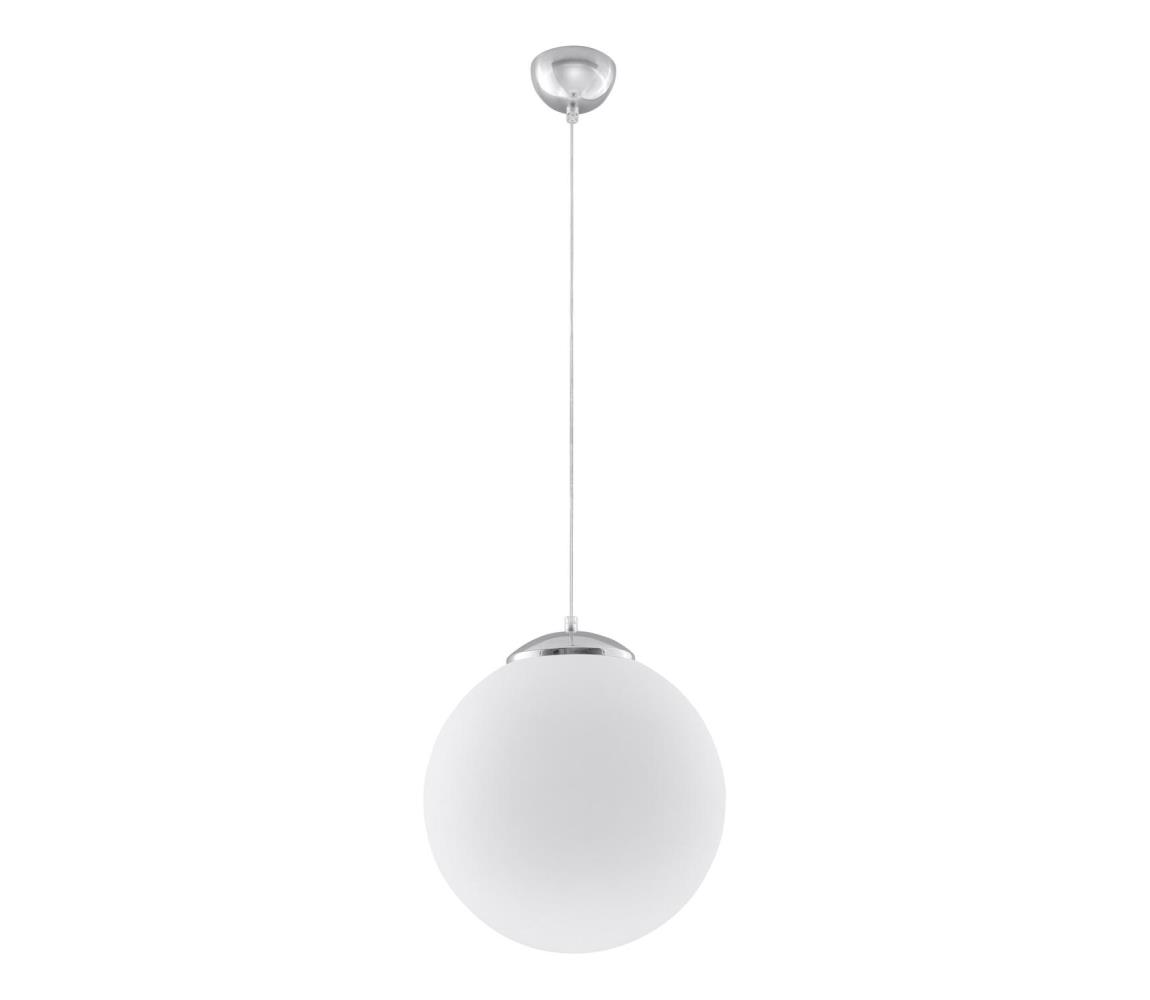 SL.0265 - Závesné svietidlo na lanku UGO 1xE27/15W/230V pr. 40 cm biela/lesklý chróm SL.0265