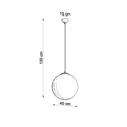 Závesný luster UGO na lane 1xE27/15W/230V Ø 40 cm biela/lesklý chróm