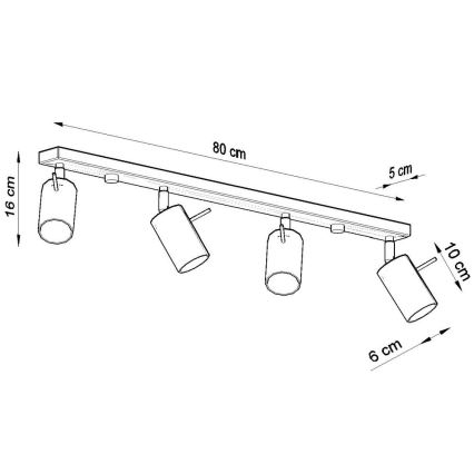 Bodové svietidlo RING 4L 4xGU10/10W/230V biela