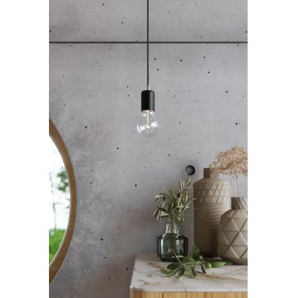 Luster na lanku EDISON 1 1xE27/60W/230V pavúk čierna