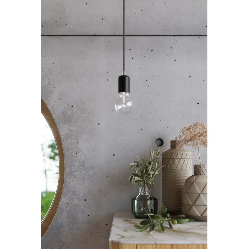Luster na lanku EDISON 3 3xE27/60W/230V pavúk čierna