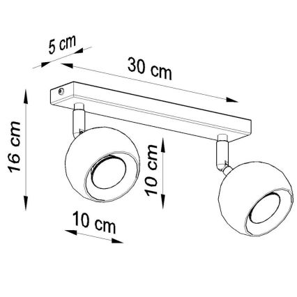 Stropné bodové svietidlo OCULARE 2xGU10/10W/230V