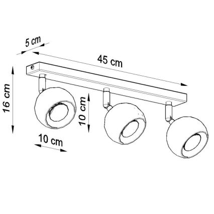 Stropné bodové svietidlo OCULARE 3xGU10/10W/230V