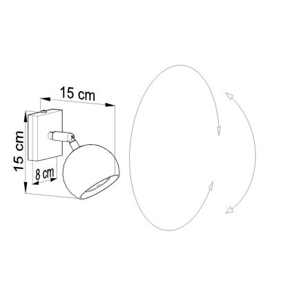 Nástenné bodové svietidlo OCULARE 1xGU10/10W/230V