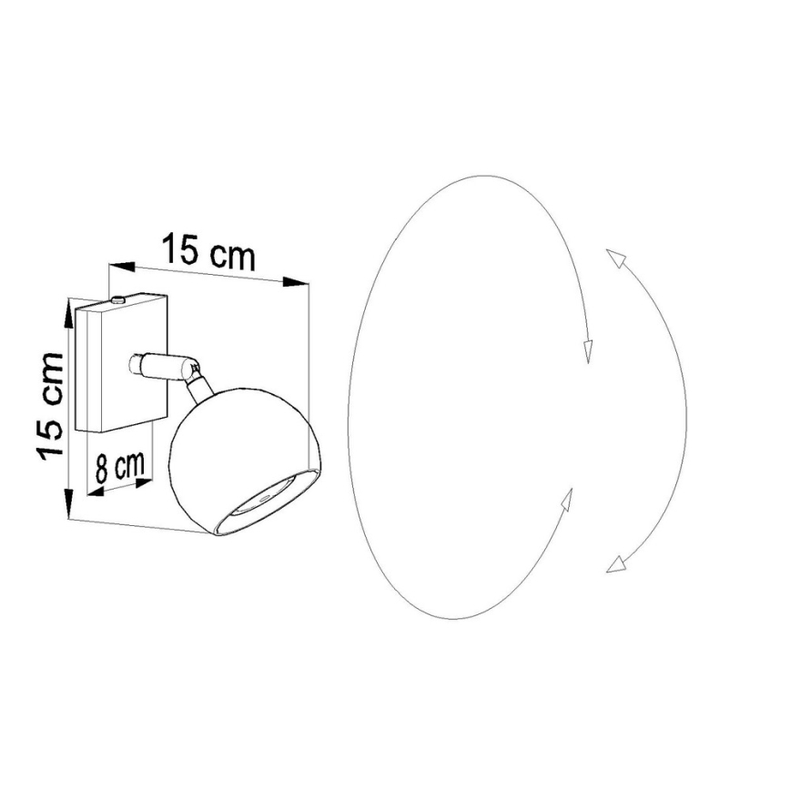 Nástenné bodové svietidlo OCULARE 1xGU10/10W/230V