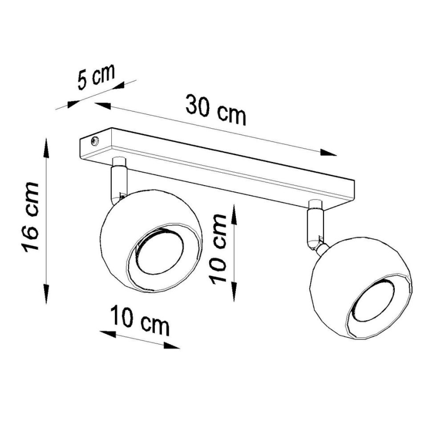 Stropné bodové svietidlo OCULARE 2xGU10/10W/230V