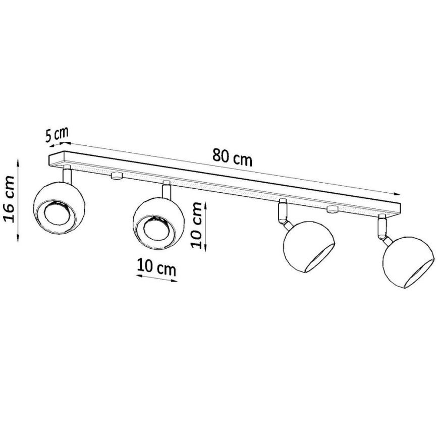 Stropné bodové svietidlo OCULARE 4xGU10/10W/230V