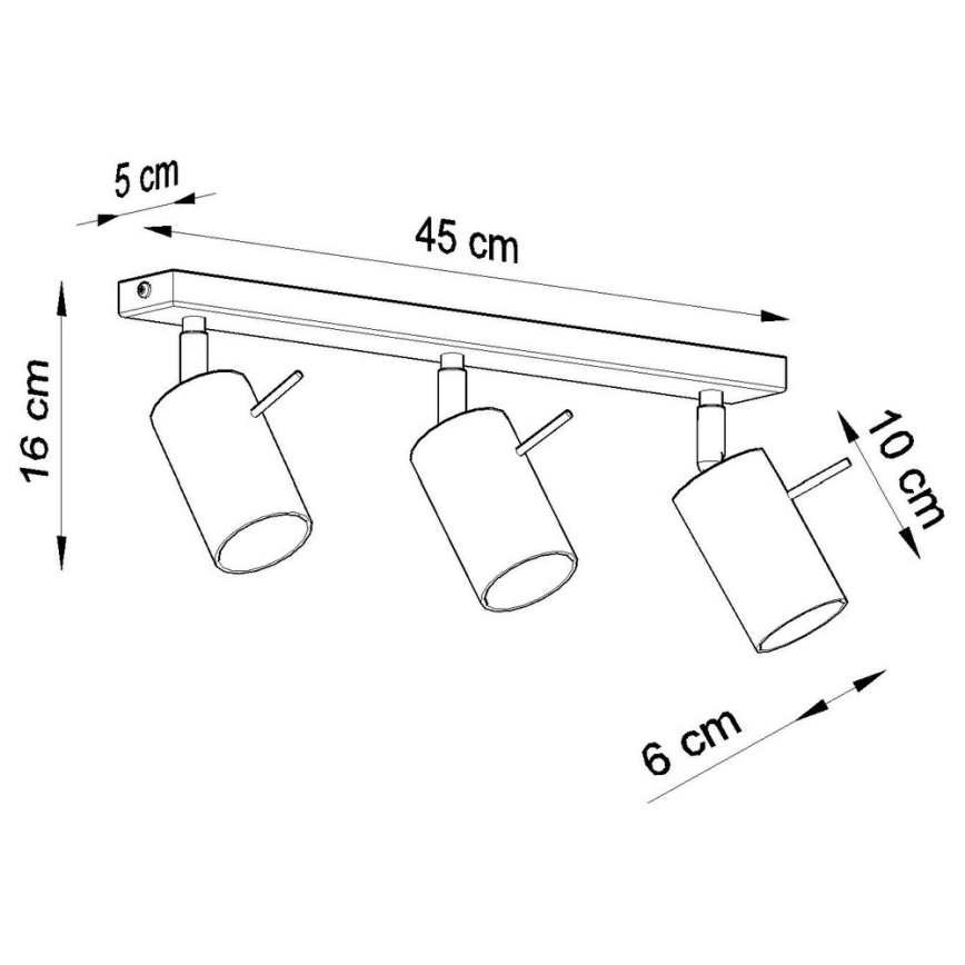 Stropné bodové svietidlo RING 3xGU10/10W/230V