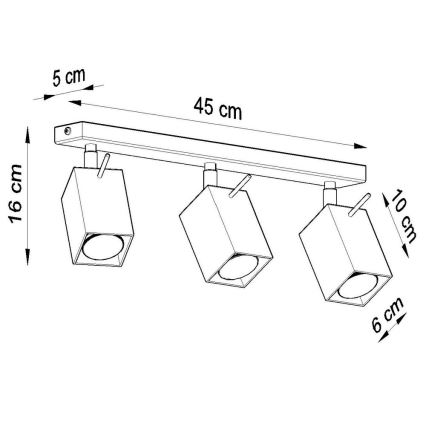 Bodové svietidlo MERIDA 3xGU10/40W/230V šedá