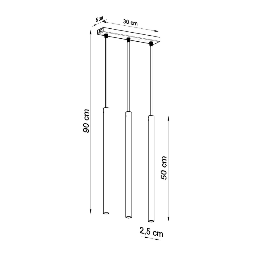 Luster na lanku PASTELO 3xG9/8W/230V biela