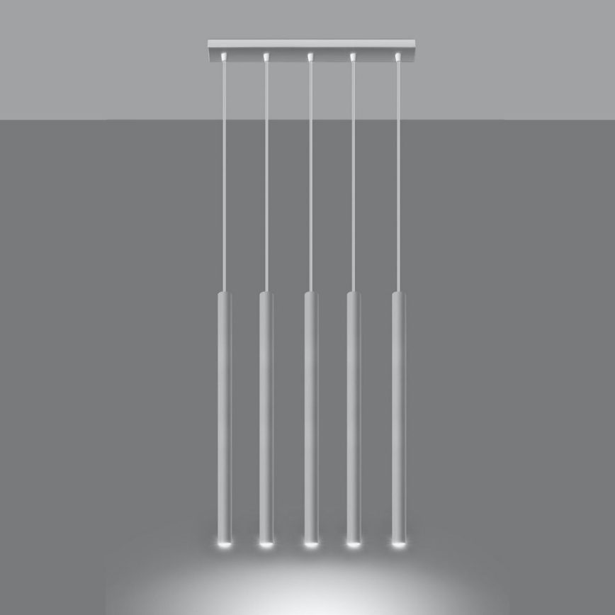 Luster na lanku PASTELO 5xG9/8W/230V biela