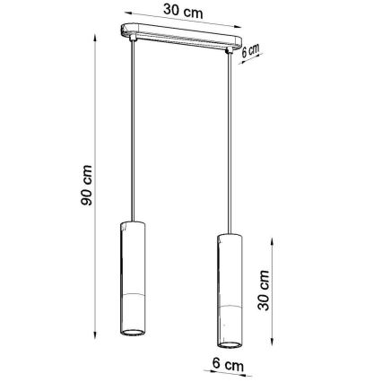 Luster na lanku PABLO 2xGU10/40W/230V biela/buk