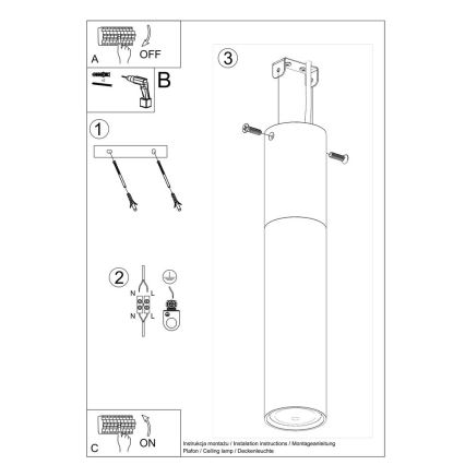 Stropné svietidlo PABLO 1xGU10/40W/230V biela/buk