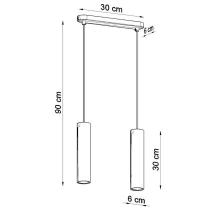 Luster na lanku LINO 2xGU10/40W/230V buk