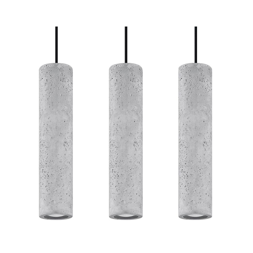 Luster na lanku LUVO 3xGU10/40W/230V betón/čierna