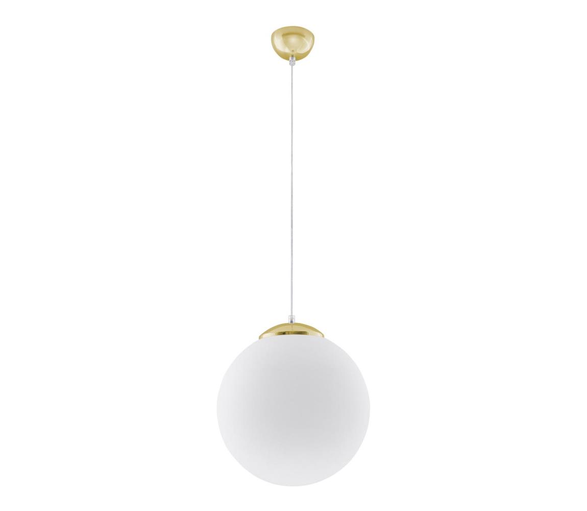 SL.0716 - Závesný luster TOYA na lankách 1xE27/60W/230V Ø 30 cm biela/zlatá SL.0716