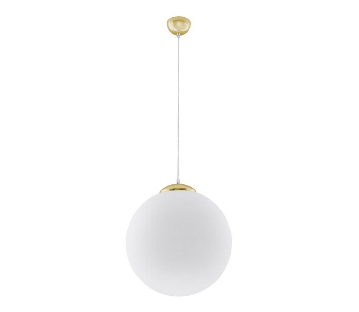 SL.0717 - Luster na lanku TOYA 1xE27/60W/230V pr. 40 cm biela/zlatá SL.0717