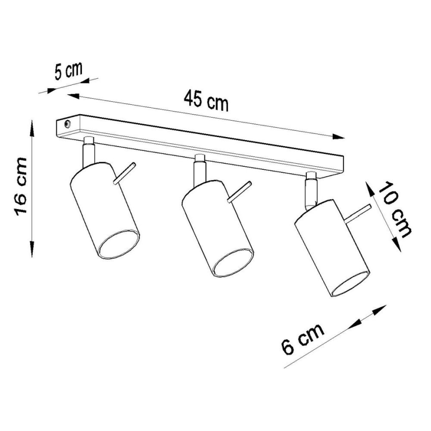 Bodové svietidlo RING 3xGU10/10W/230V