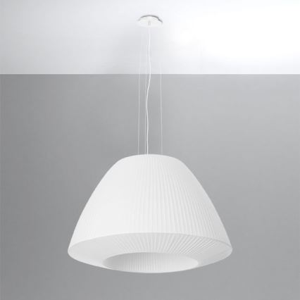 Luster na lanku BELLA 3xE27/60W/230V pr. 60 cm biela