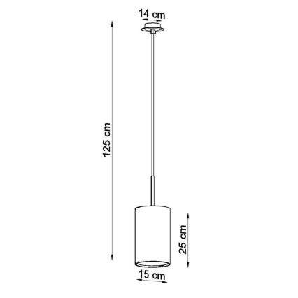 Luster na lanku OTTO 1xE27/60W/230V pr. 15 cm biela