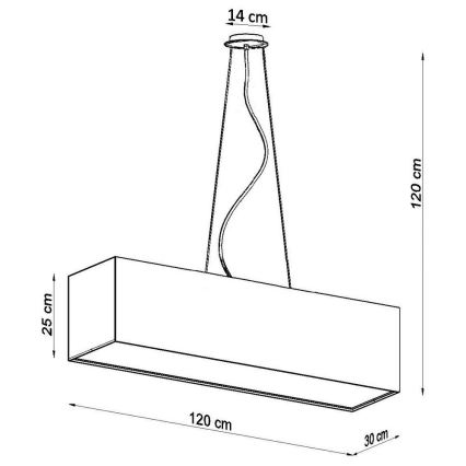 Luster na lanku SANTA 5xE27/60W/230V 120 cm biela