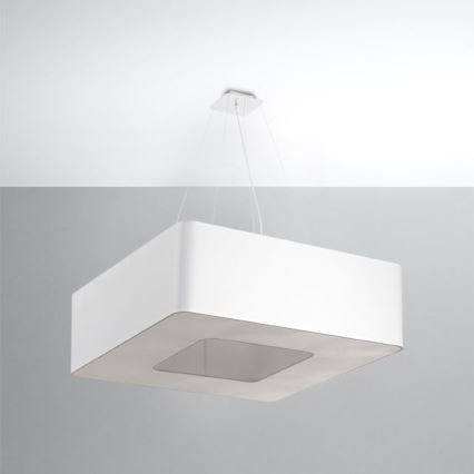 Luster na lanku URANO 8xE27/60W/230V 60 cm biela