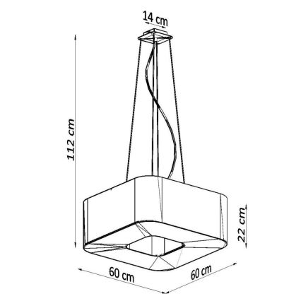 Luster na lanku URANO 8xE27/60W/230V 60 cm biela