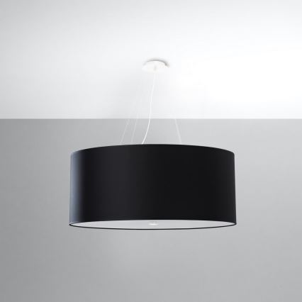 Luster na lanku OTTO 6xE27/60W/230V pr. 70 cm čierna