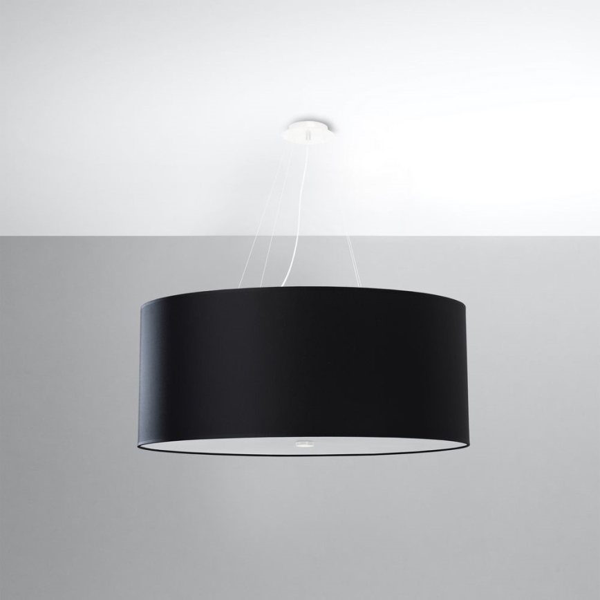 Luster na lanku OTTO 6xE27/60W/230V pr. 70 cm čierna