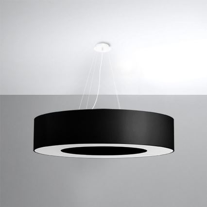 Luster na lanku SATURNO 8xE27/60W/230V pr. 90 cm čierna