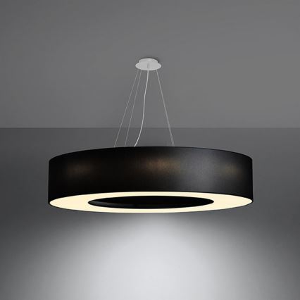 Luster na lanku SATURNO 8xE27/60W/230V pr. 90 cm čierna