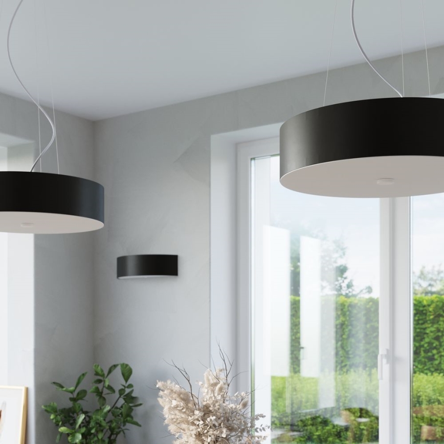 Luster na lanku SKALA 6xE27/60W/230V pr. 80 cm čierna