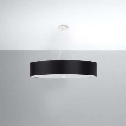 Luster na lanku SKALA 6xE27/60W/230V pr. 80 cm čierna
