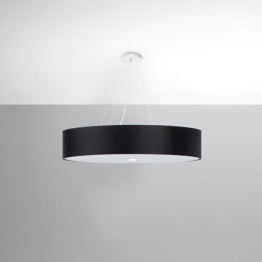 Luster na lanku SKALA 6xE27/60W/230V pr. 80 cm čierna