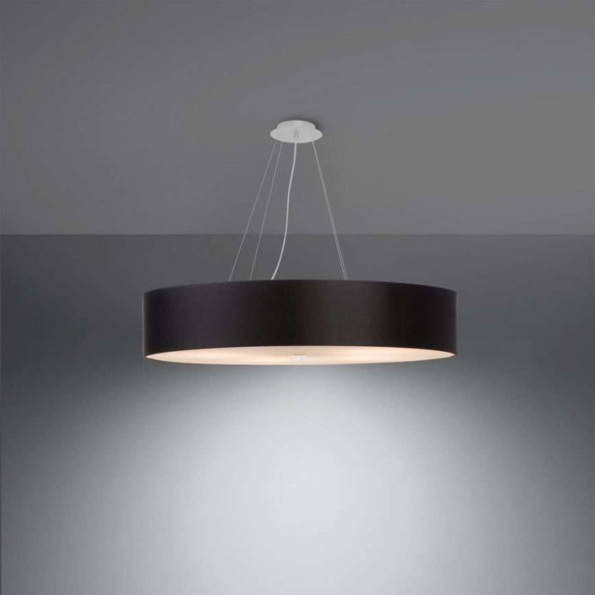 Luster na lanku SKALA 6xE27/60W/230V pr. 80 cm čierna
