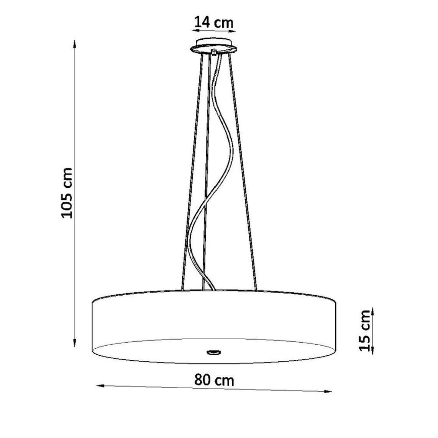 Luster na lanku SKALA 6xE27/60W/230V pr. 80 cm čierna